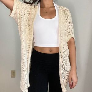 Short sleeve knit cardigan